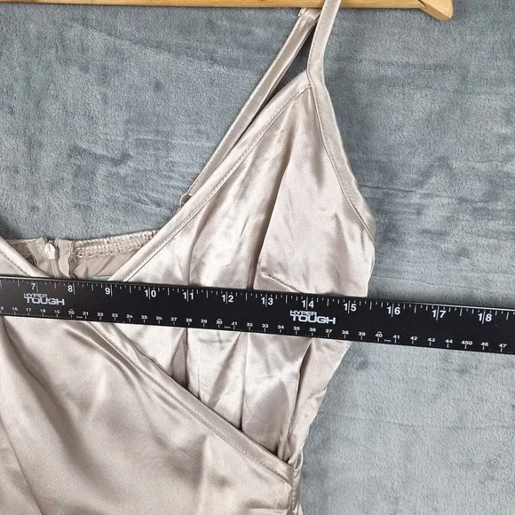 Womens Dress Medium Babydoll Y2K Wrap Ruffle HOCO Dance Coquette Satin Fairy - Picture 5 of 9